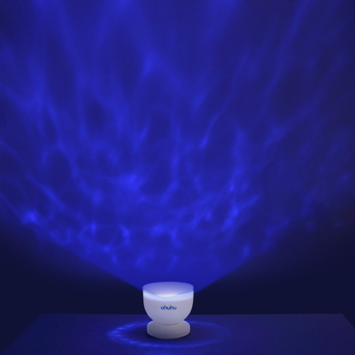 Relaxing with the Ohuhu Ocean Wave Night Light Projector