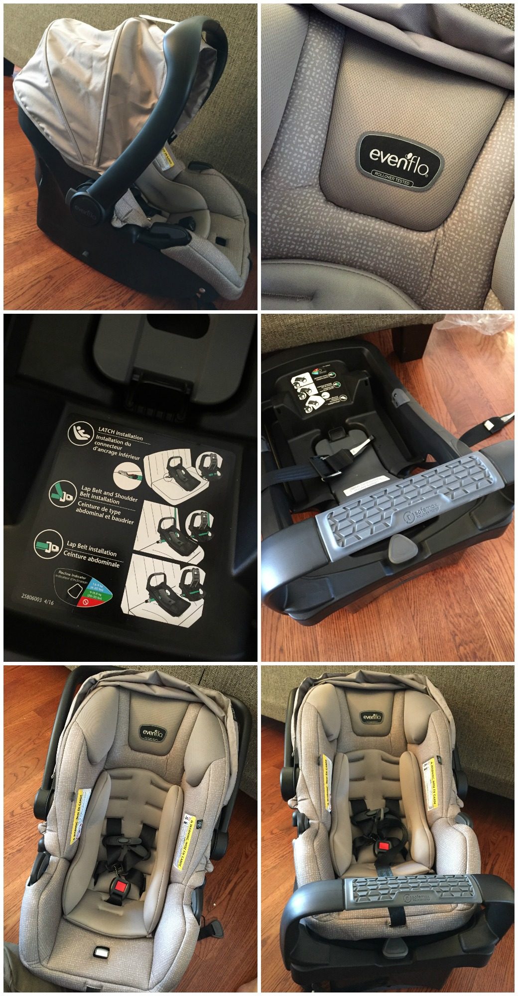 evenflo pivot modular travel system car seat installation