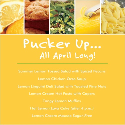 April Lemon Menu