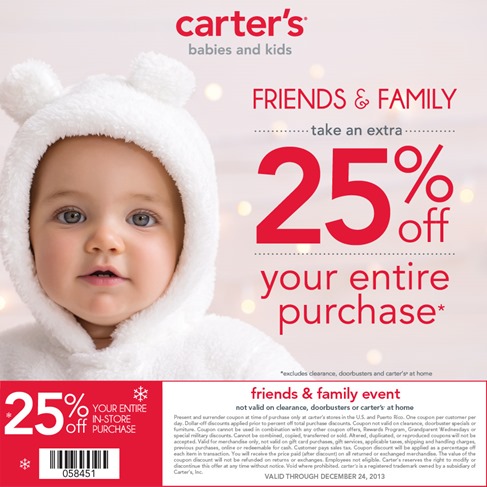 MCC Carter's Friends & Family Coupon