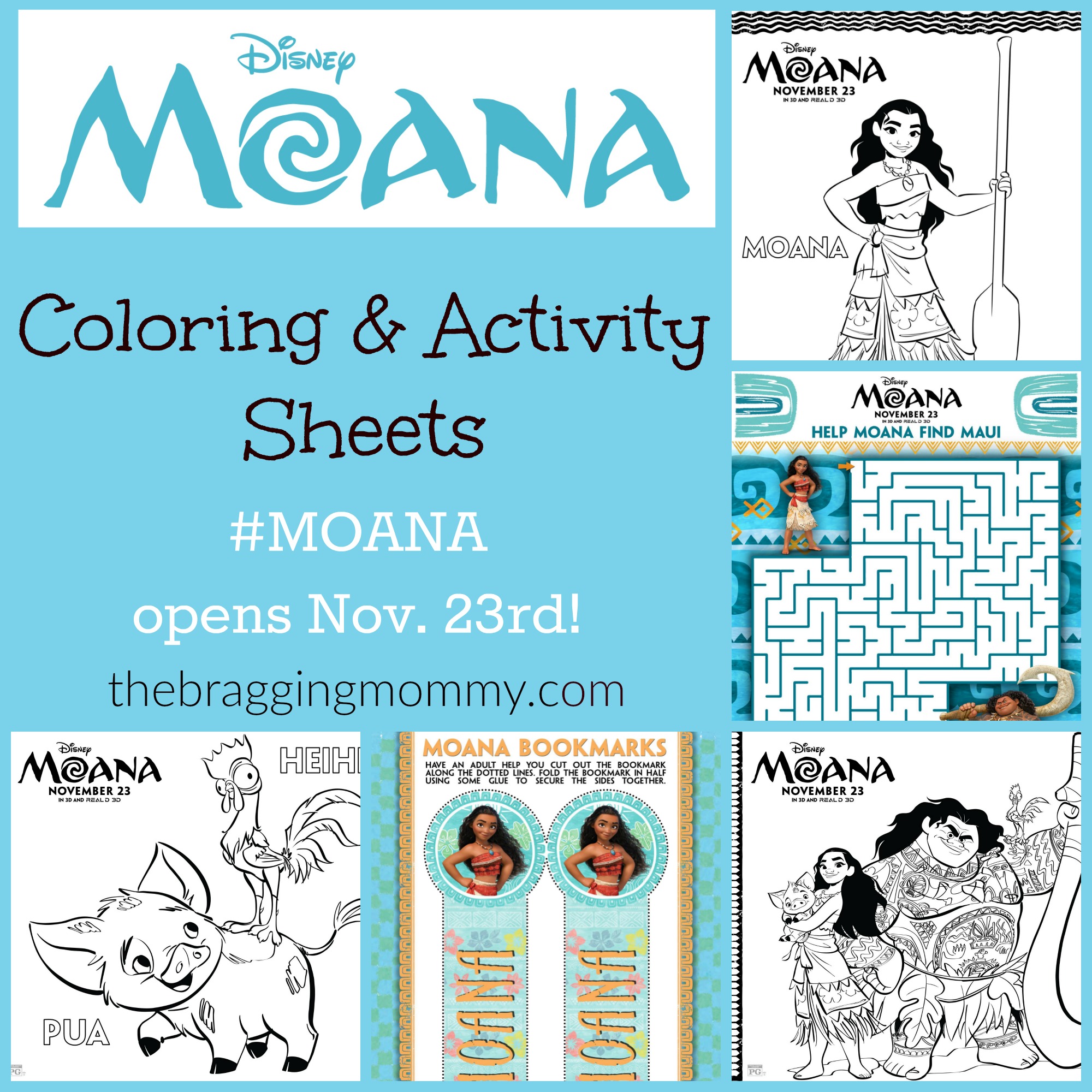Brand New MOANA Printable Activity Sheets! #Moana Opens in Theaters Nov ...