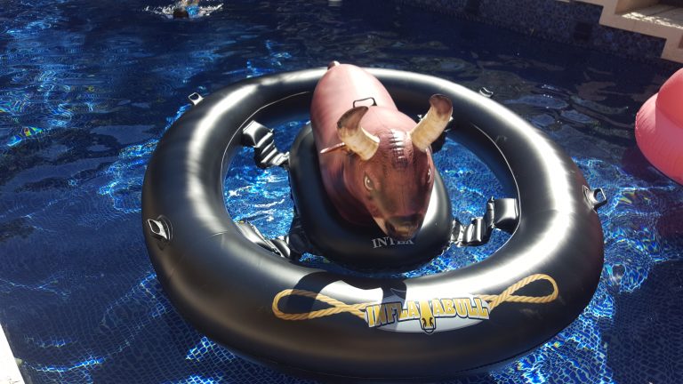 ride the bull pool float
