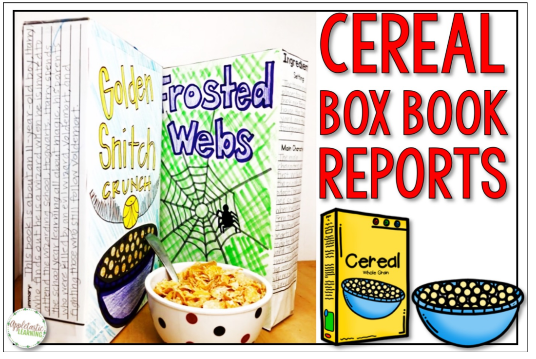 book report cereal box